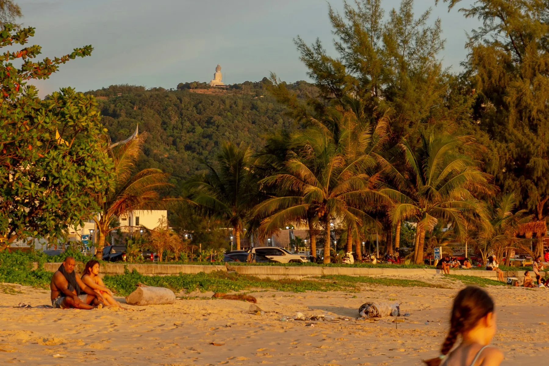 Karon Beach with Phuket’s Big Buddha visible on the hillside