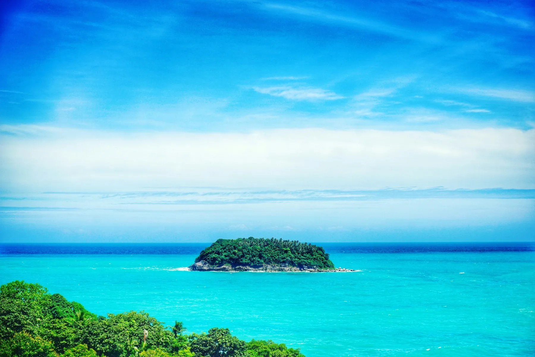 Ko Pu island off Kata Beach, viewed from the Kata hillside