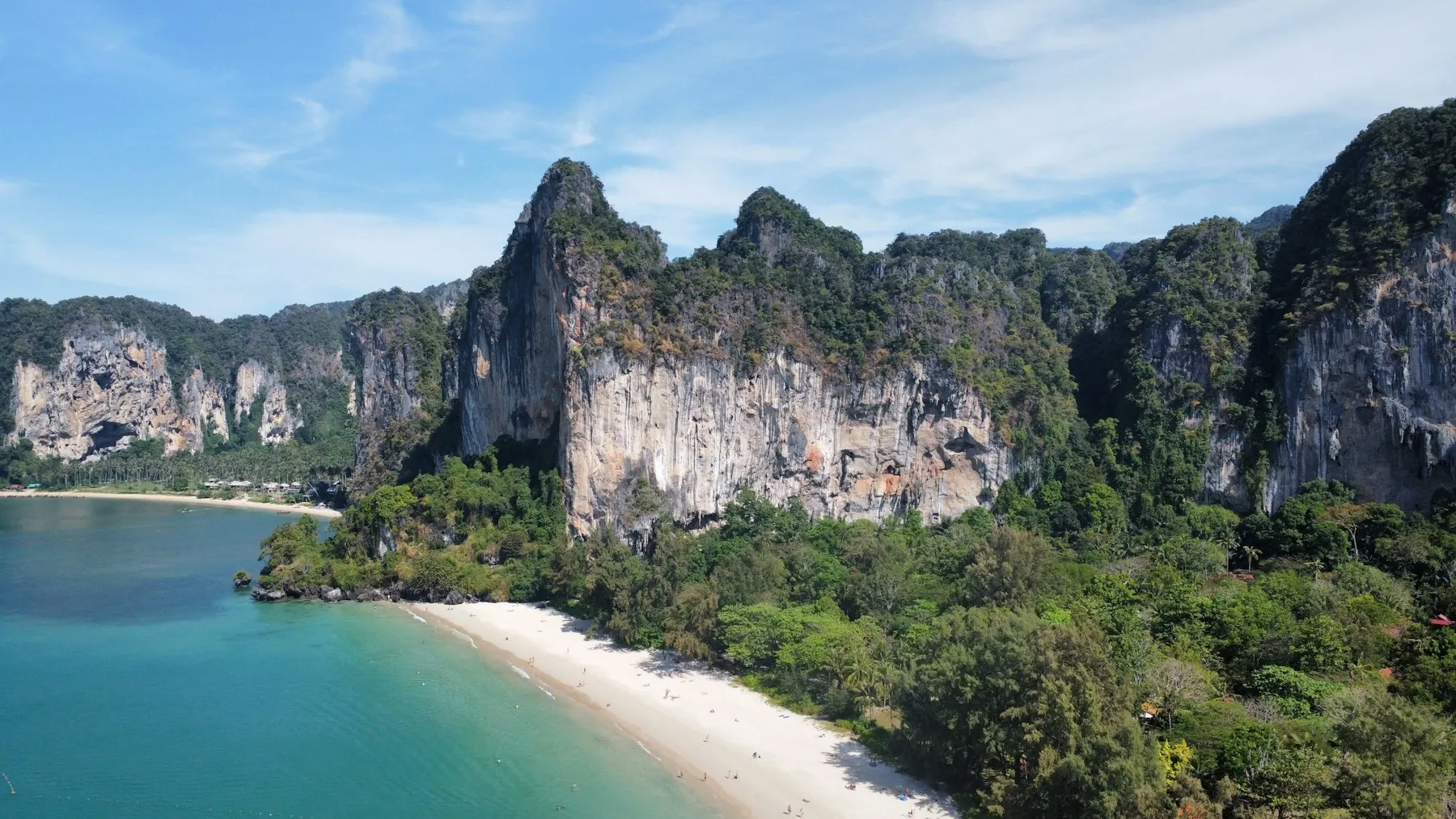 Railay Beach and limestone cliffs on Krabi’s coast