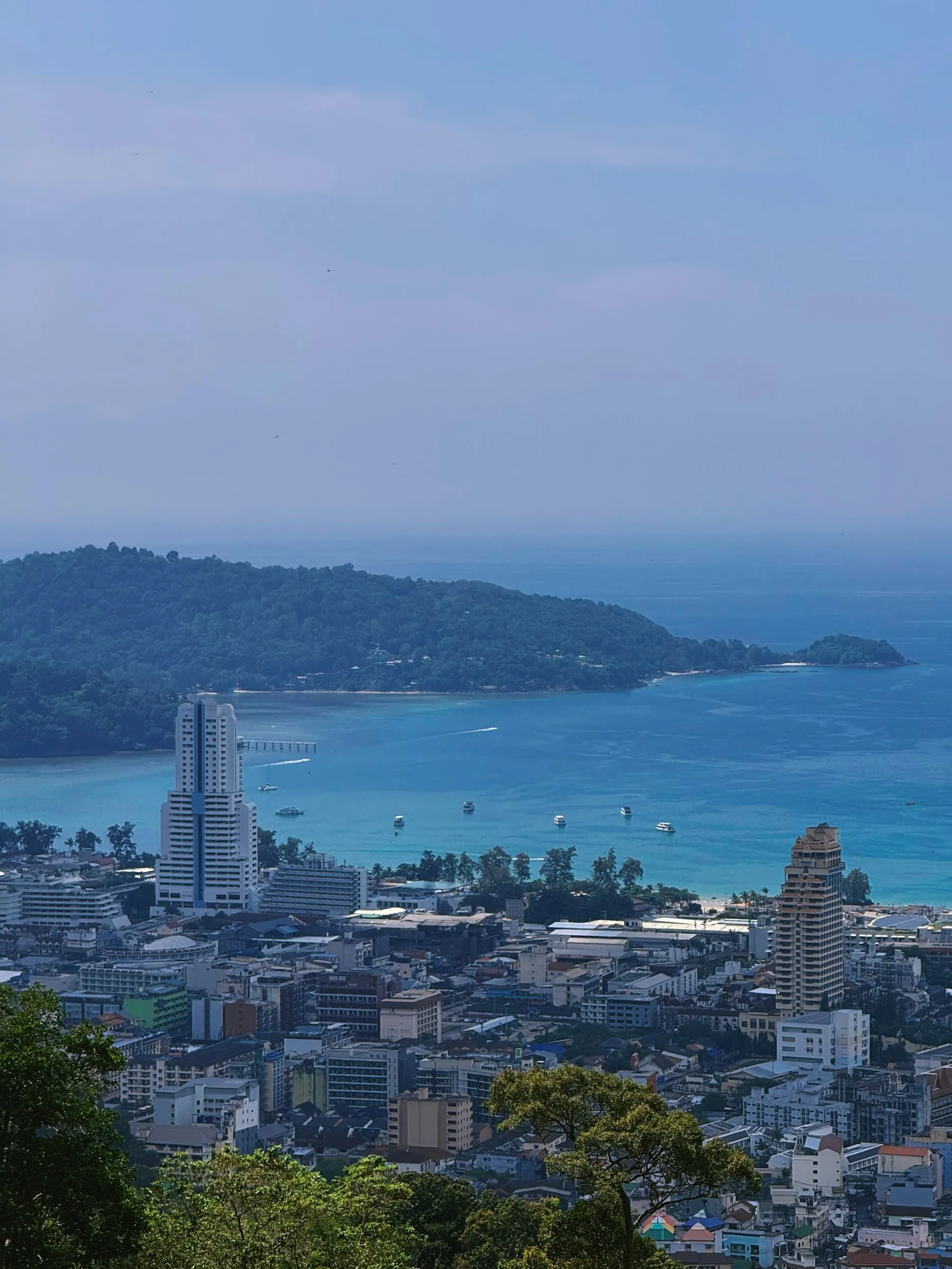 Aerial sea view of Patong Beach and the resort town