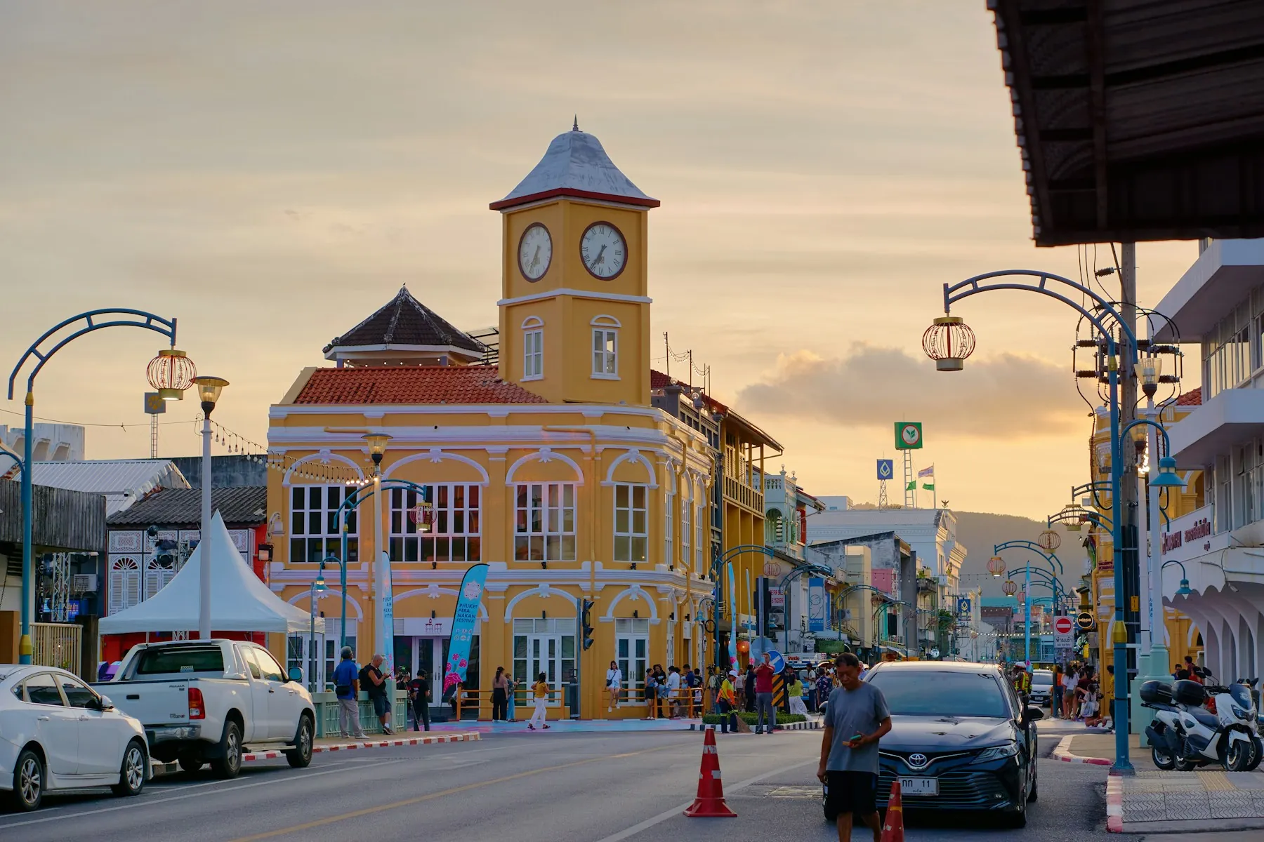 The clock tower in Phuket Old Town