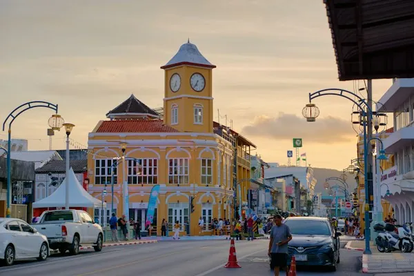 The clock tower in Phuket Old Town