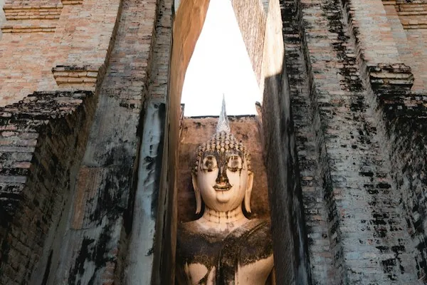 The large Buddha at Wat Si Chum in Sukhothai Historical Park
